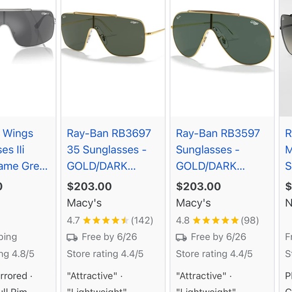 Ray Ban wings jr sunglasses - Picture 2 of 10